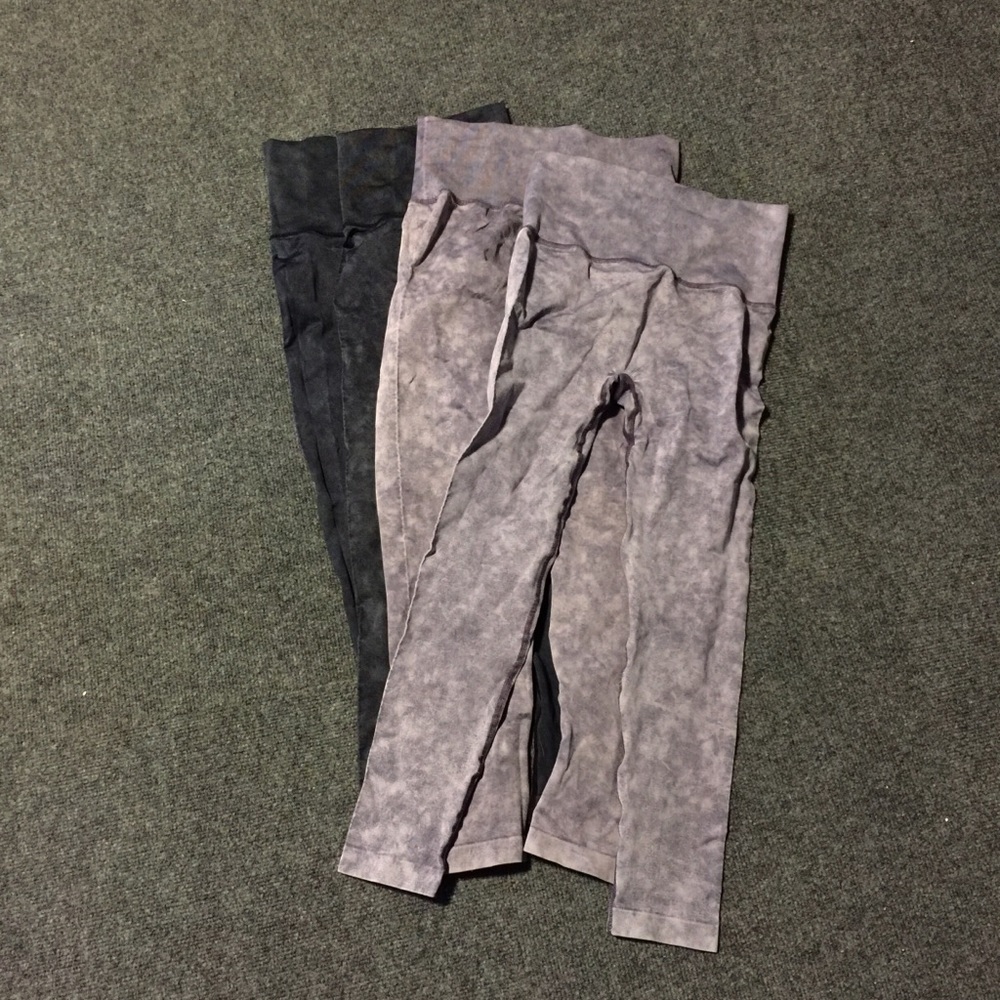 Stone Washed Compression Leggings | Yelete